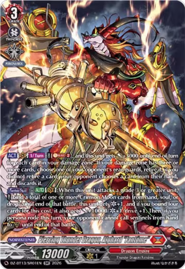 Piercing Thunder Dragon, Alphard "Fantome" (SR) (DZ-BT13/SR01EN), DZ-BT13: Parallactic Clash — Vanguard card price