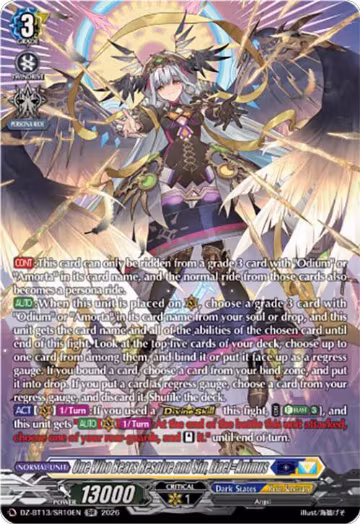 One Who Bears Resolve and Sin, Liael=Animus (SR) (DZ-BT13/SR10EN), DZ-BT13: Parallactic Clash — Vanguard card price