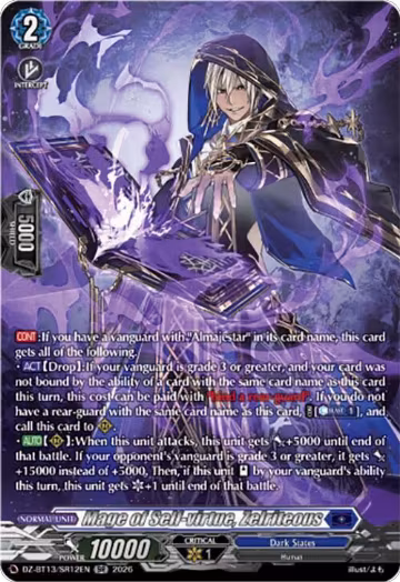 Mage of Self-virtue, Zelriteous (SR) (DZ-BT13/SR12EN), DZ-BT13: Parallactic Clash — Vanguard card price