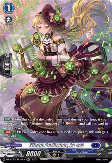 Steam Performer, La-era (SR) (DZ-BT13/SR14EN), DZ-BT13: Parallactic Clash — Vanguard card price