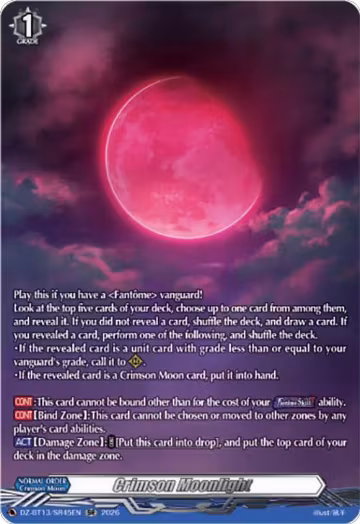 Crimson Moonlight (SR) (DZ-BT13/SR45EN), DZ-BT13: Parallactic Clash — Vanguard card price