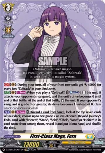 First-Class Mage, Fern (DZ-BT13/EX01EN), DZ-BT13: Parallactic Clash — Vanguard card price