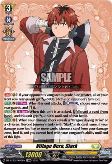 Village Hero, Stark (DZ-BT13/EX03EN), DZ-BT13: Parallactic Clash — Vanguard card price