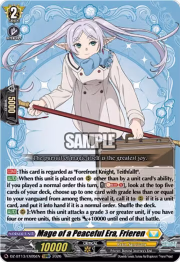 Mage of a Peaceful Era, Frieren (DZ-BT13/EX05EN), DZ-BT13: Parallactic Clash — Vanguard card price