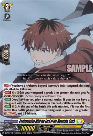 Confrontation With the Lord of the Mountain, Stark (DZ-BT13/EX06EN), DZ-BT13: Parallactic Clash — Vanguard card price