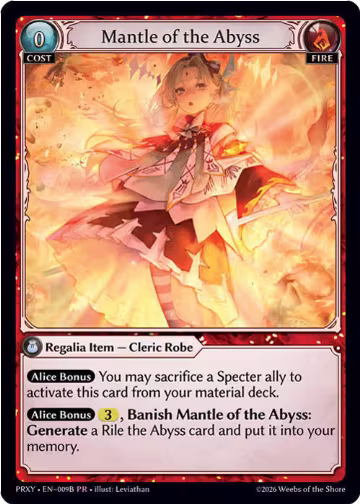 Mantle of the Abyss (009B) (009B), Proxia's Vault — Grand Archive card price