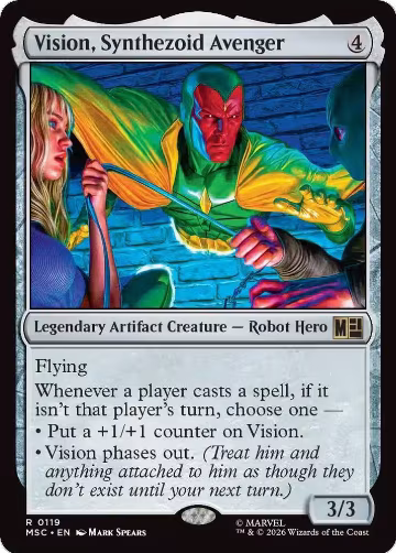 Vision, Synthezoid Avenger (Surge Foil) (119), Commander: Marvel Super Heroes — Magic card price