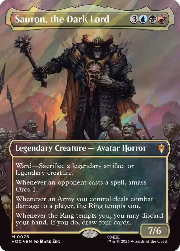 Sauron, the Dark Lord (Borderless) (Surge Foil) (76), The Hobbit: Eternal-Legal — Magic card price