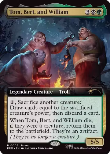 Tom, Bert, and William (Extended Art) (5), Unique and Miscellaneous Promos — Magic card price