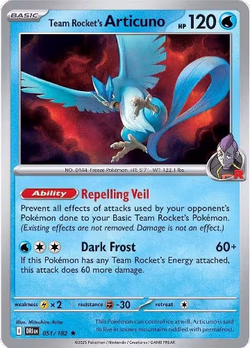 Team Rocket's Articuno - 051/182 (Non-Holo) (051/182), Deck Exclusives — Pokémon card price