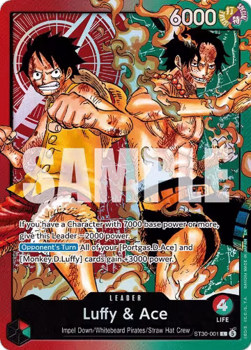 Luffy & Ace (ST30-001), ST-30: Starter Deck 30 EX Luffy & Ace — One Piece card price