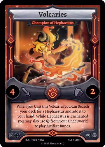 Volcaries - Champion of Hephaestus (SST-SD014), Divine Champions: Sunstrike Starter Decks — Elestrals card price