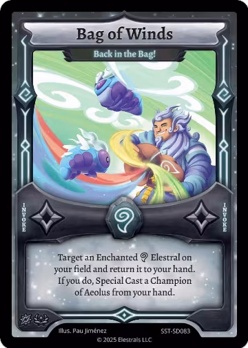 Bag of Winds - Back in the Bag! (SST-SD083), Divine Champions: Sunstrike Starter Decks — Elestrals card price
