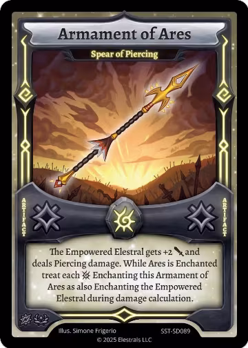 Armament of Ares - Spear of Piercing (SST-SD089), Divine Champions: Sunstrike Starter Decks — Elestrals card price