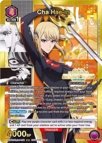 Cha Hae-in (Regionals 26-27) (UEPR/SLG-1-011), Union Arena Promotion Cards — Union Arena card price