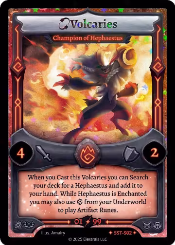 Volcaries - Champion of Hephaestus (SST-S02) (SST-S02), Divine Champions: Sunstrike — Elestrals card price
