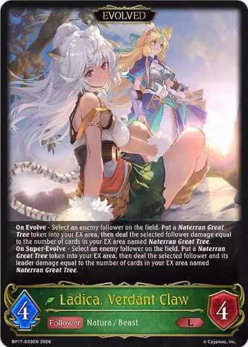 Ladica, Verdant Claw (Evolved) (BP17-003EN), Convergent Destinies — Shadowverse card price