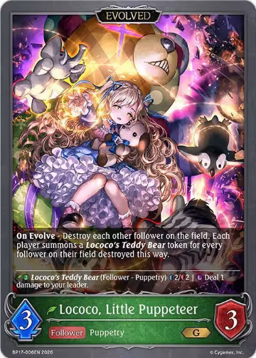 Lococo, Little Puppeteer (Evolved) (BP17-006EN), Convergent Destinies — Shadowverse card price