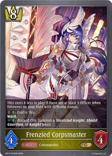 Frenzied Corpsmaster (BP17-023EN), Convergent Destinies — Shadowverse card price