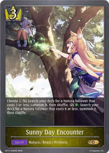 Sunny Day Encounter (BP17-025EN), Convergent Destinies — Shadowverse card price