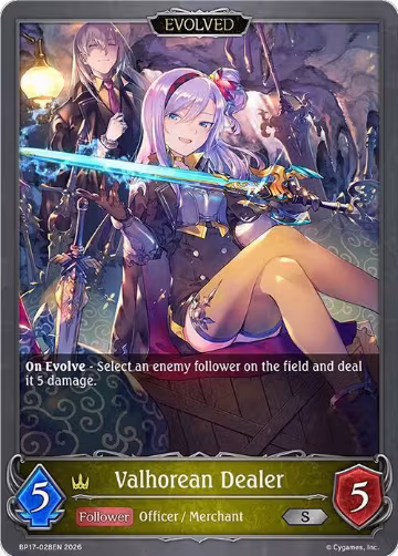 Valhorean Dealer (Evolved) (BP17-028EN), Convergent Destinies — Shadowverse card price