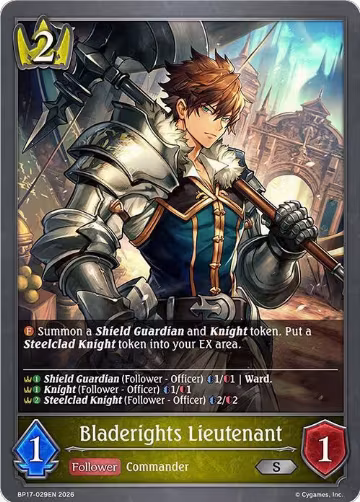 Bladerights Lieutenant (BP17-029EN), Convergent Destinies — Shadowverse card price