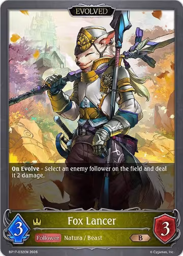 Fox Lancer (Evolved) (BP17-032EN), Convergent Destinies — Shadowverse card price