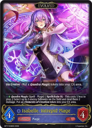 Isabelle, Intrepid Mage (Evolved) (BP17-038EN), Convergent Destinies — Shadowverse card price