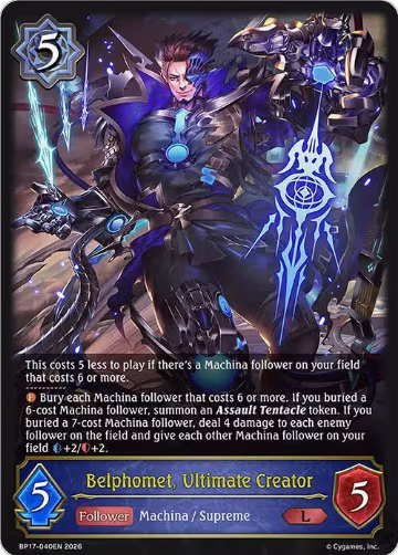 Belphomet, Ultimate Creator (BP17-040EN), Convergent Destinies — Shadowverse card price