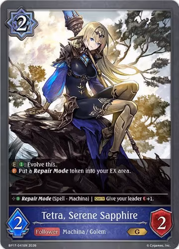 Tetra, Serene Sapphire (BP17-041EN), Convergent Destinies — Shadowverse card price