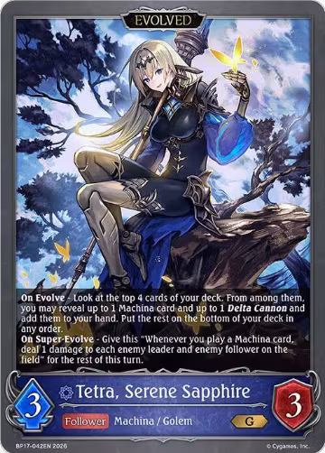 Tetra, Serene Sapphire (Evolved) (BP17-042EN), Convergent Destinies — Shadowverse card price