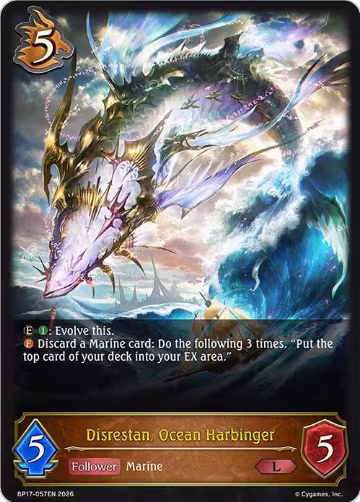 Disrestan, Ocean Harbinger (BP17-057EN), Convergent Destinies — Shadowverse card price