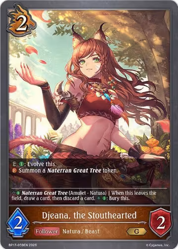 Djeana, the Stouthearted (BP17-059EN), Convergent Destinies — Shadowverse card price