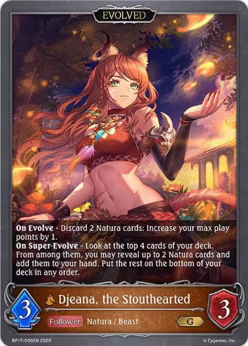 Djeana, the Stouthearted (Evolved) (BP17-060EN), Convergent Destinies — Shadowverse card price