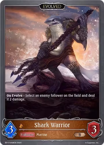 Shark Warrior (Evolved) (BP17-068EN), Convergent Destinies — Shadowverse card price