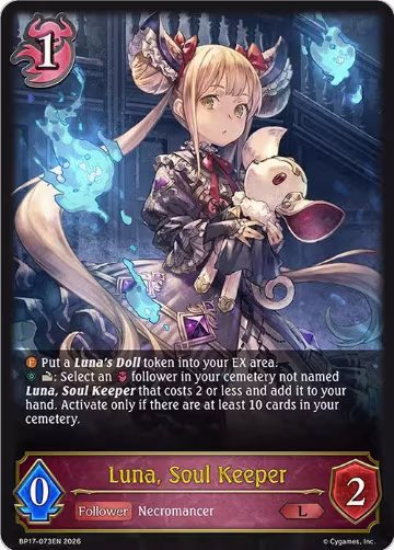 Luna, Soul Keeper (BP17-073EN), Convergent Destinies — Shadowverse card price