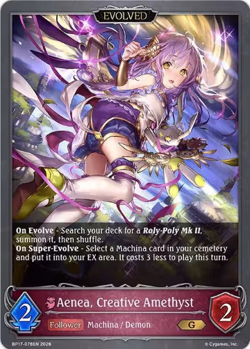 Aenea, Creative Amethyst (Evolved) (BP17-078EN), Convergent Destinies — Shadowverse card price