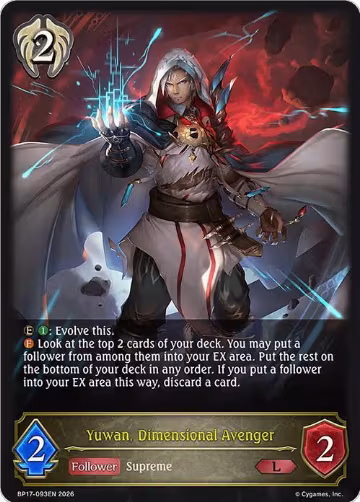 Yuwan, Dimensional Avenger (BP17-093EN), Convergent Destinies — Shadowverse card price
