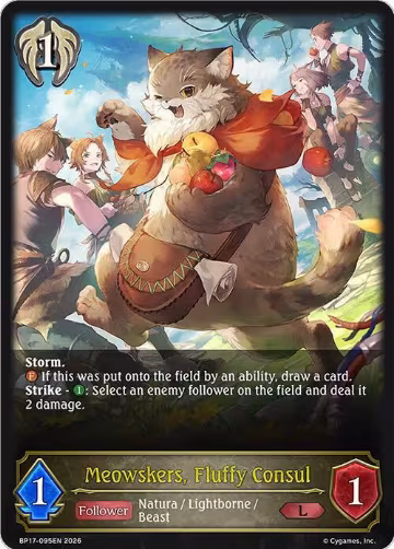 Meowskers, Fluffy Consul (BP17-095EN), Convergent Destinies — Shadowverse card price