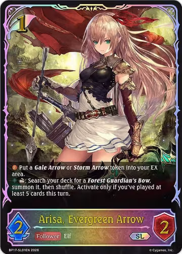 Arisa, Evergreen Arrow (SL) (BP17-SL01EN), Convergent Destinies — Shadowverse card price