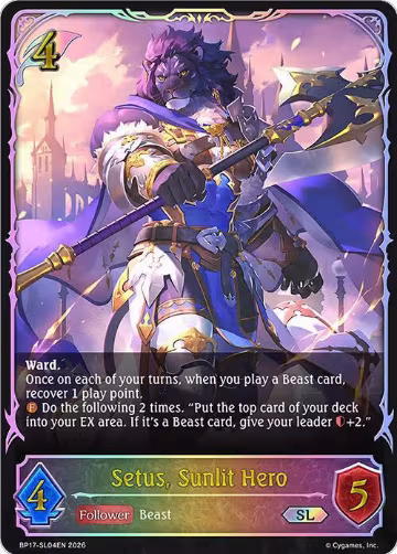 Setus, Sunlit Hero (SL) (BP17-SL04EN), Convergent Destinies — Shadowverse card price