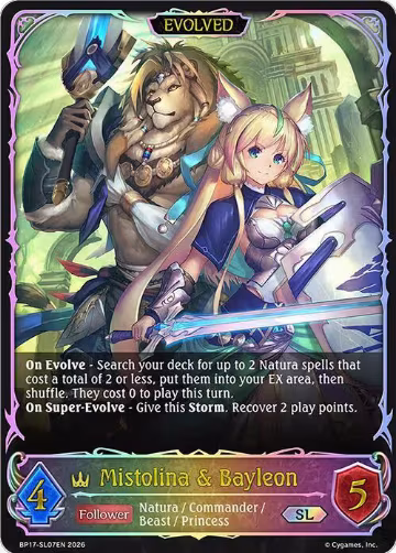Mistolina & Bayleon (Evolved) (SL) (BP17-SL07EN), Convergent Destinies — Shadowverse card price