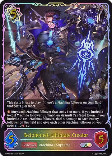 Belphomet, Ultimate Creator (SL) (BP17-SL12EN), Convergent Destinies — Shadowverse card price