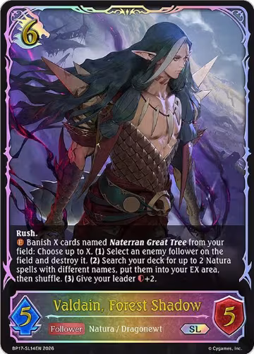 Valdain, Forest Shadow (SL) (BP17-SL14EN), Convergent Destinies — Shadowverse card price