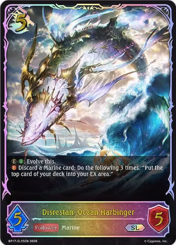 Disrestan, Ocean Harbinger (SL) (BP17-SL15EN), Convergent Destinies — Shadowverse card price