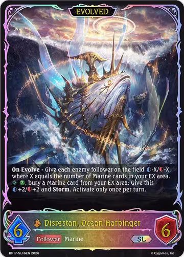 Disrestan, Ocean Harbinger (Evolved) (SL) (BP17-SL16EN), Convergent Destinies — Shadowverse card price
