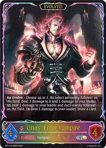 Urias, Final Vampire (Evolved) (SL) (BP17-SL19EN), Convergent Destinies — Shadowverse card price