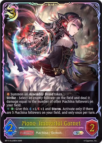 Mono, Immortal Garnet (SL) (BP17-SL20EN), Convergent Destinies — Shadowverse card price