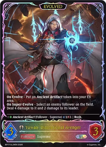 Yuwan, Dimensional Avenger (Evolved) (SL) (BP17-SL24EN), Convergent Destinies — Shadowverse card price