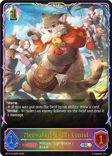 Meowskers, Fluffy Consul (SL) (BP17-SL25EN), Convergent Destinies — Shadowverse card price